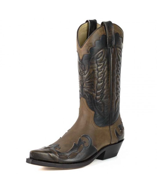 Two tone leather riding on sale boots